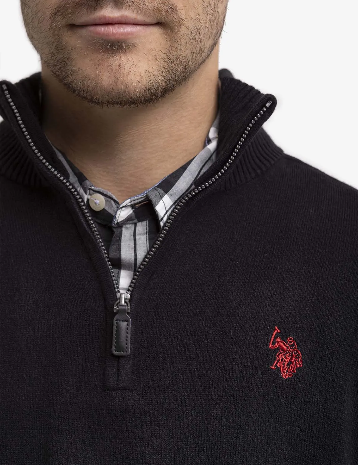 SOFT SOLID 1/4 ZIP SWEATER
