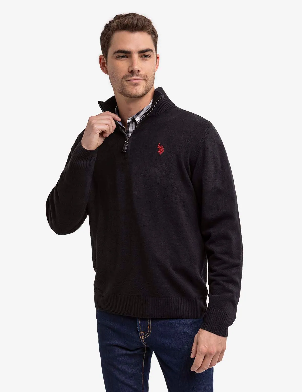 SOFT SOLID 1/4 ZIP SWEATER