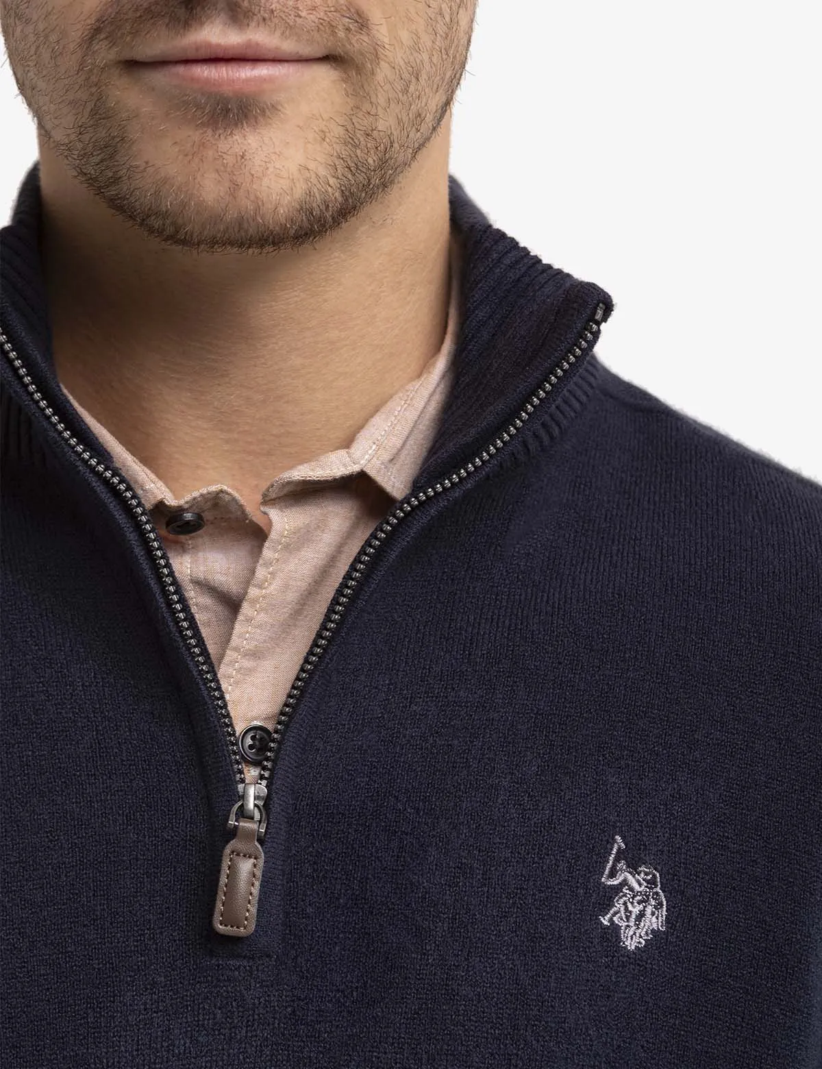 SOFT SOLID 1/4 ZIP SWEATER