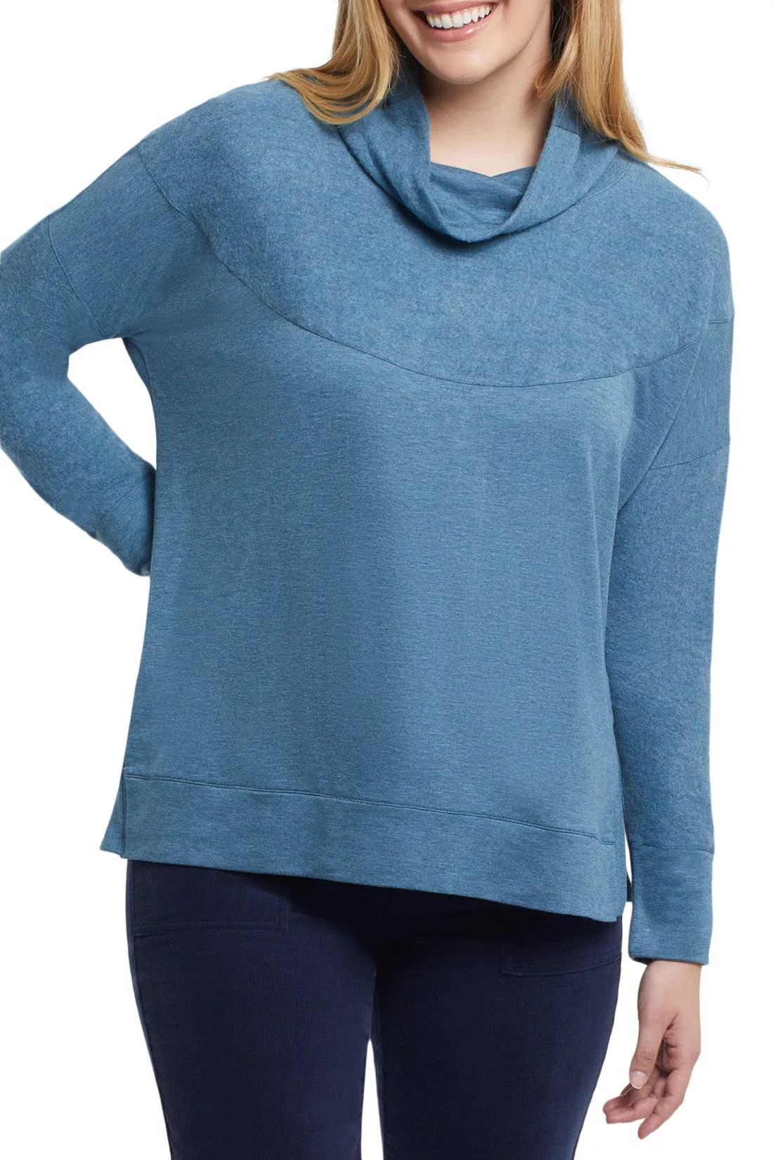 Tribal 4760O - L/S Top W/Side Slits - Colour Tapestry