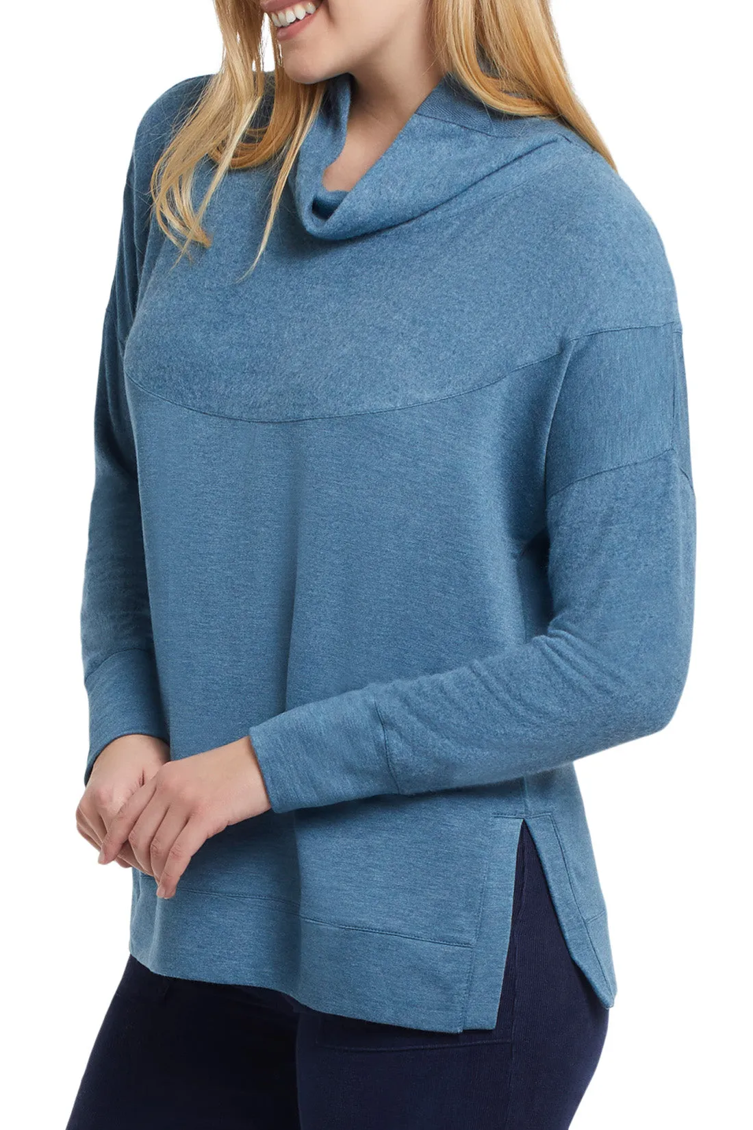 Tribal 4760O - L/S Top W/Side Slits - Colour Tapestry