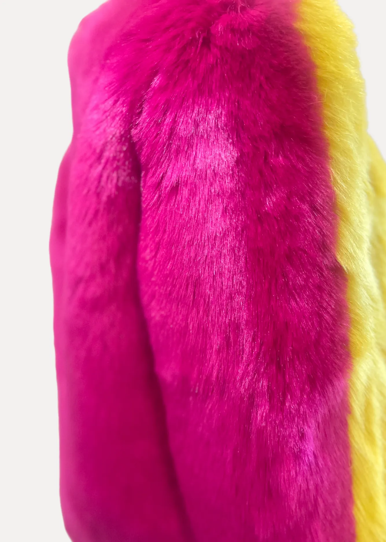 Two Tone Mustard Faux Fur Jacket
