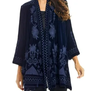 Velvet Embroidered Cardigan