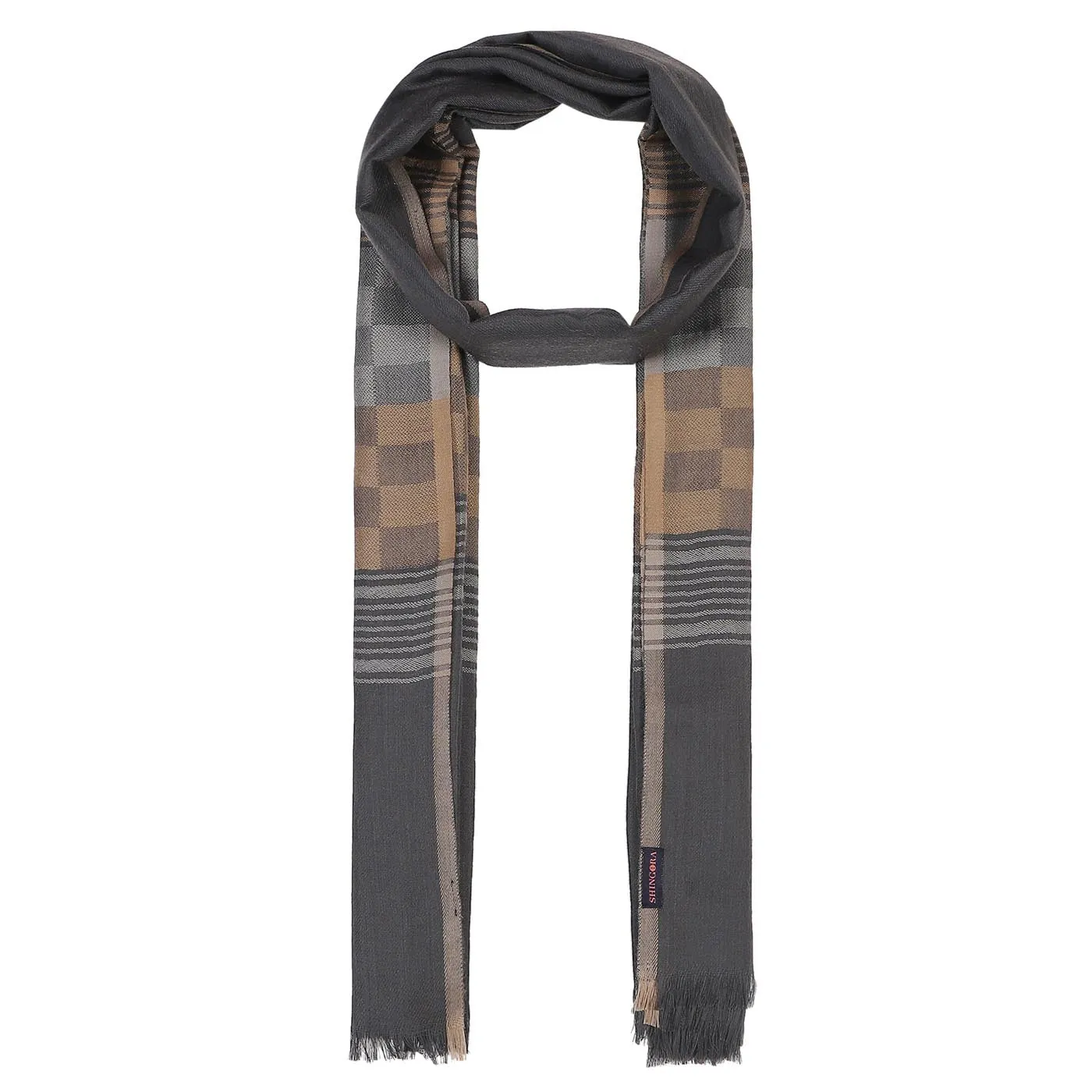 Vidrum: A classic block plaids Woolen shawl
