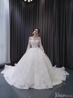 Vintage Lace Balll Gown Wedding Dresses Off the Shoulder Long Sleeves 231129