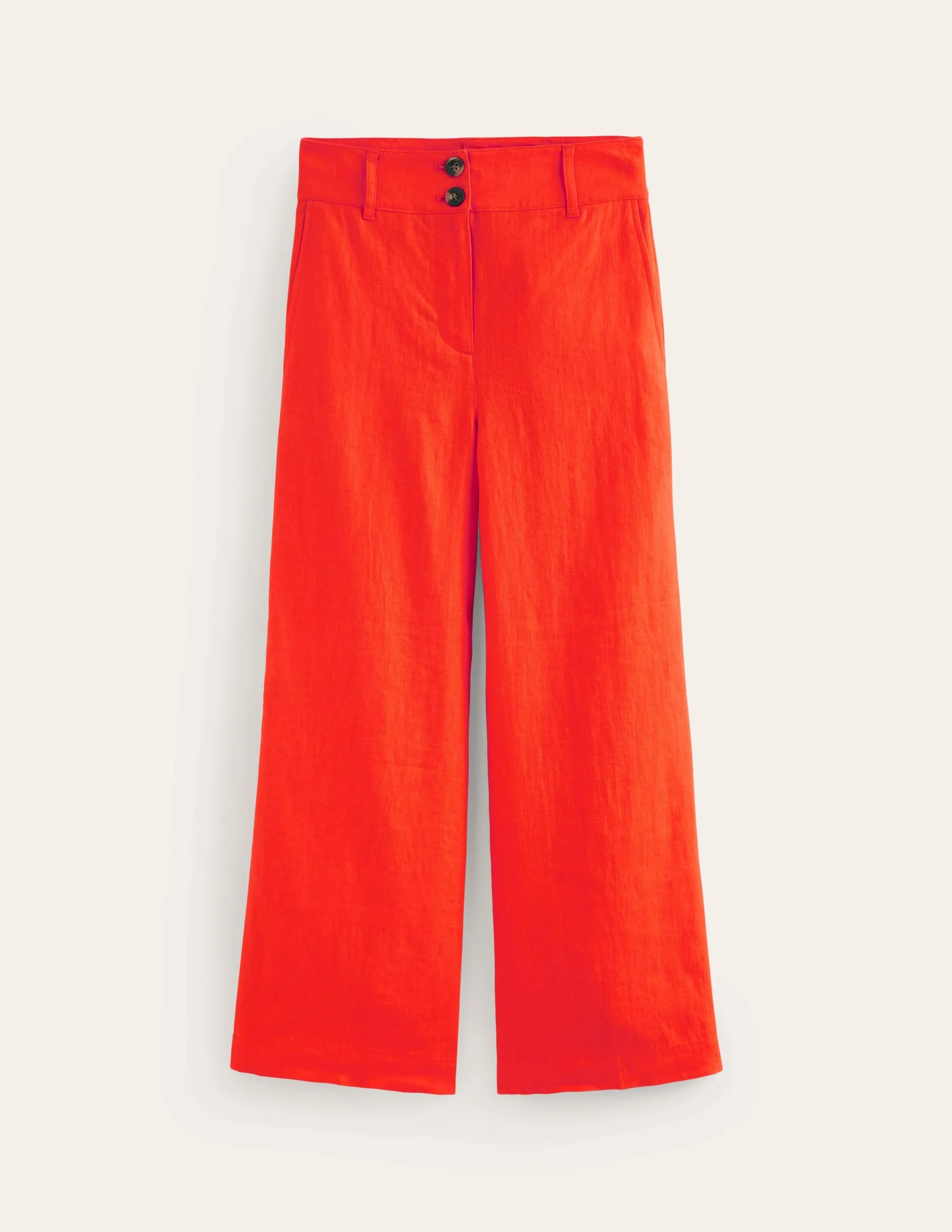 Westbourne Linen Crop Trousers-Mandarin Orange