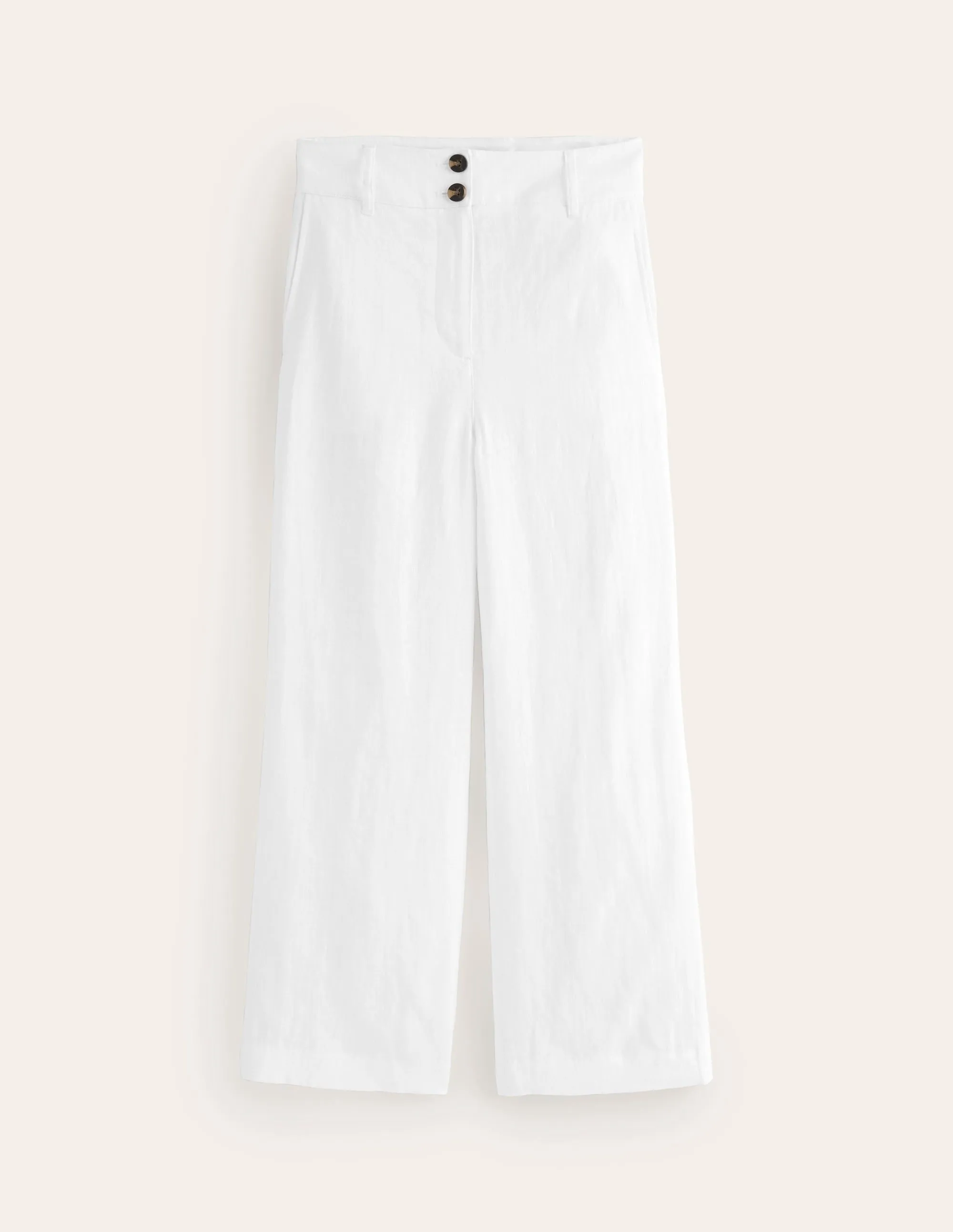 Westbourne Linen Crop Trousers-White