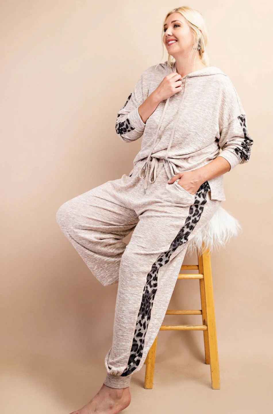 Wild Dreams Leopard Loungewear Stripe Joggers