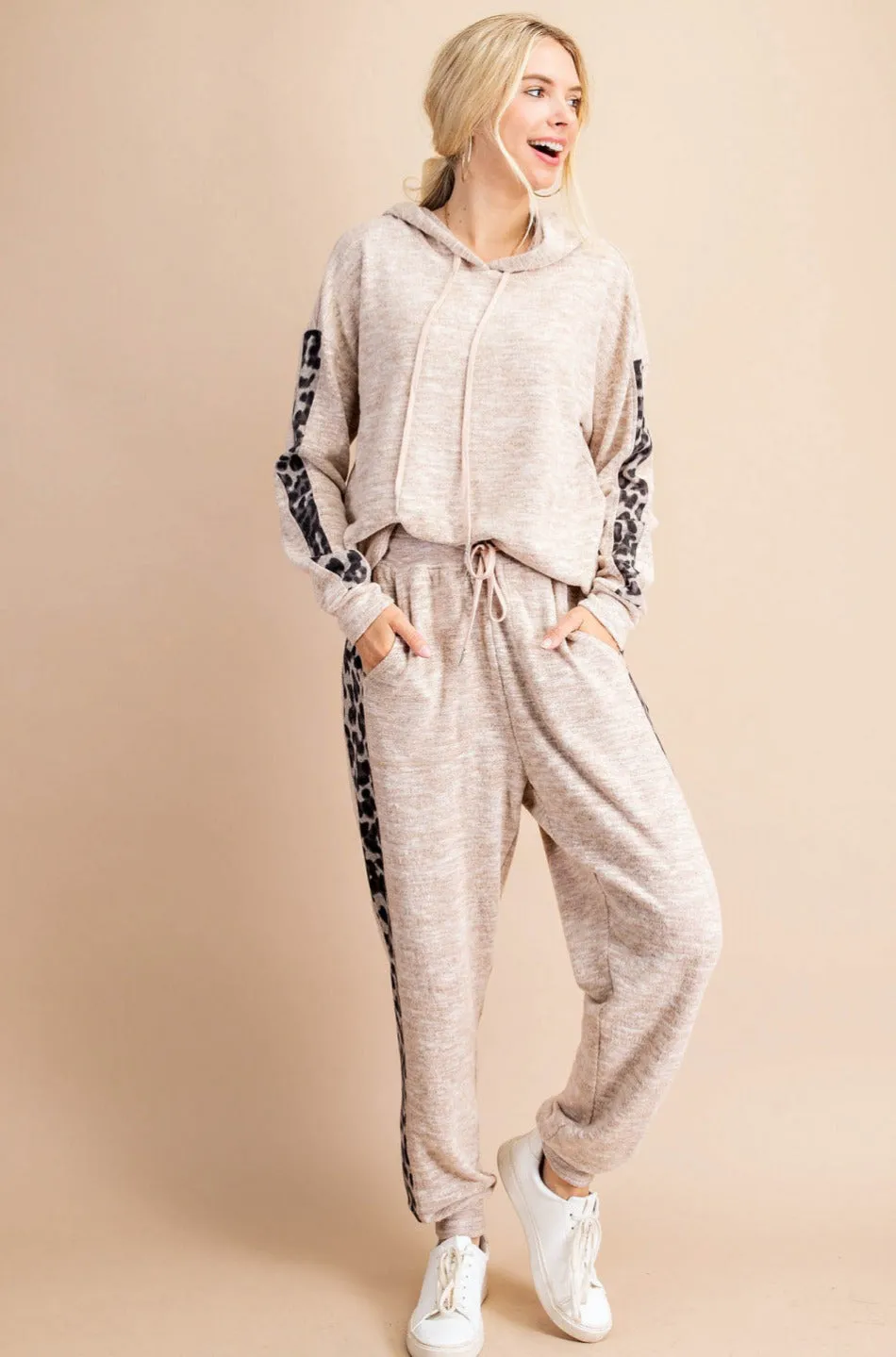 Wild Dreams Leopard Loungewear Stripe Joggers